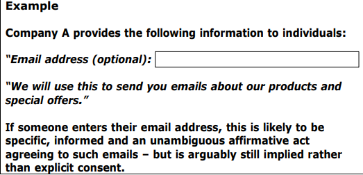 GDPR implied Consent