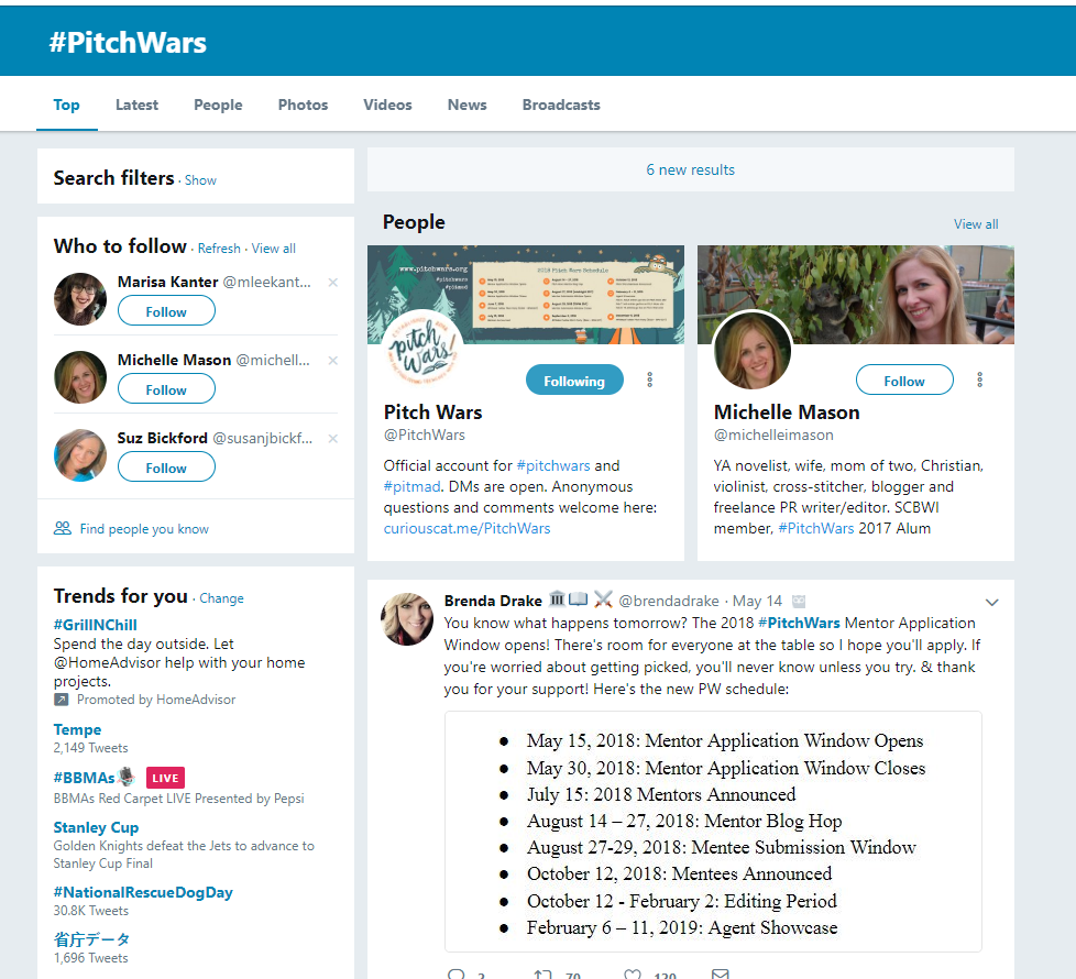 PitchWars hashtag