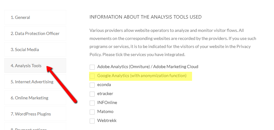 Analysis tools