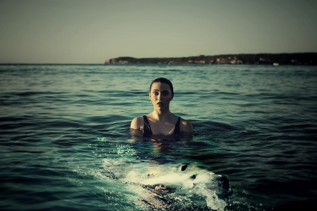 woman, sea, hai